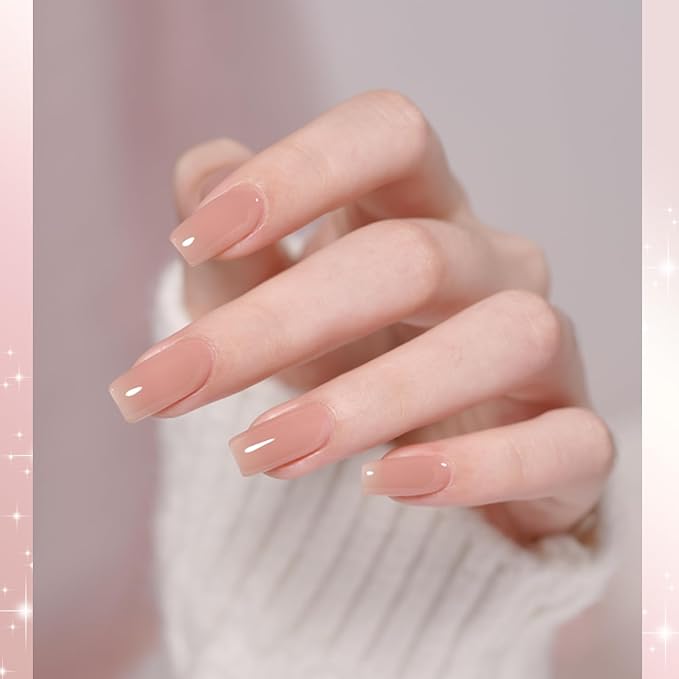 GAOY Nude Jelly Gel Nail Polish of 6 Milky Pink Brown Shimmer Colors Sheer Gel Polish Kit for Salon Manicure and Nail Art DIY at Home