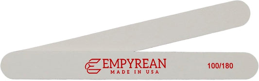 Empyrean Premium Nail Files | Made in USA | Coarse 100/180 Medium | Disinfectable Washable Reusable | White Cushion File