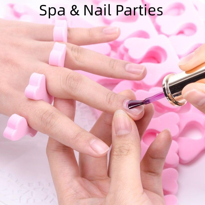 80pcs Sponge Toe Separators Pedicure Set for Nail Polish- Premium Nail Art Painting and Polishing Tool Kit, 5 Funy Color