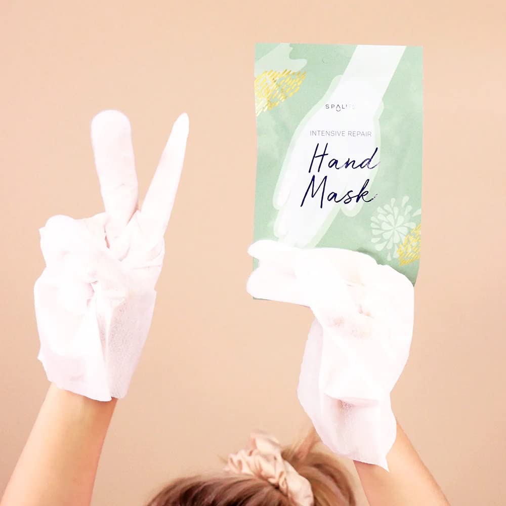 SpaLife Intensive Repair Ultra-Moisturizing Hand Masks with Cica, Argan Oil, and Shea Butter to Soothe dry, and Cracked Hands (8 PACK)