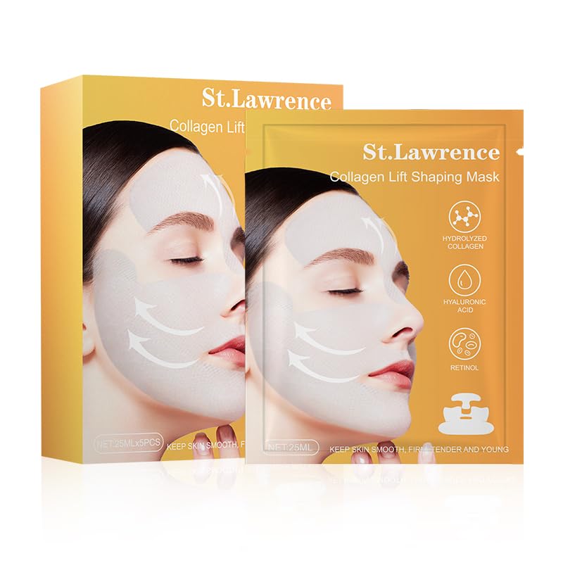 Collagen Lift Shaping Mask, Hydrating Hydrogel Mask, Moisturizing V Shaped Lifting Facial Masks for Women