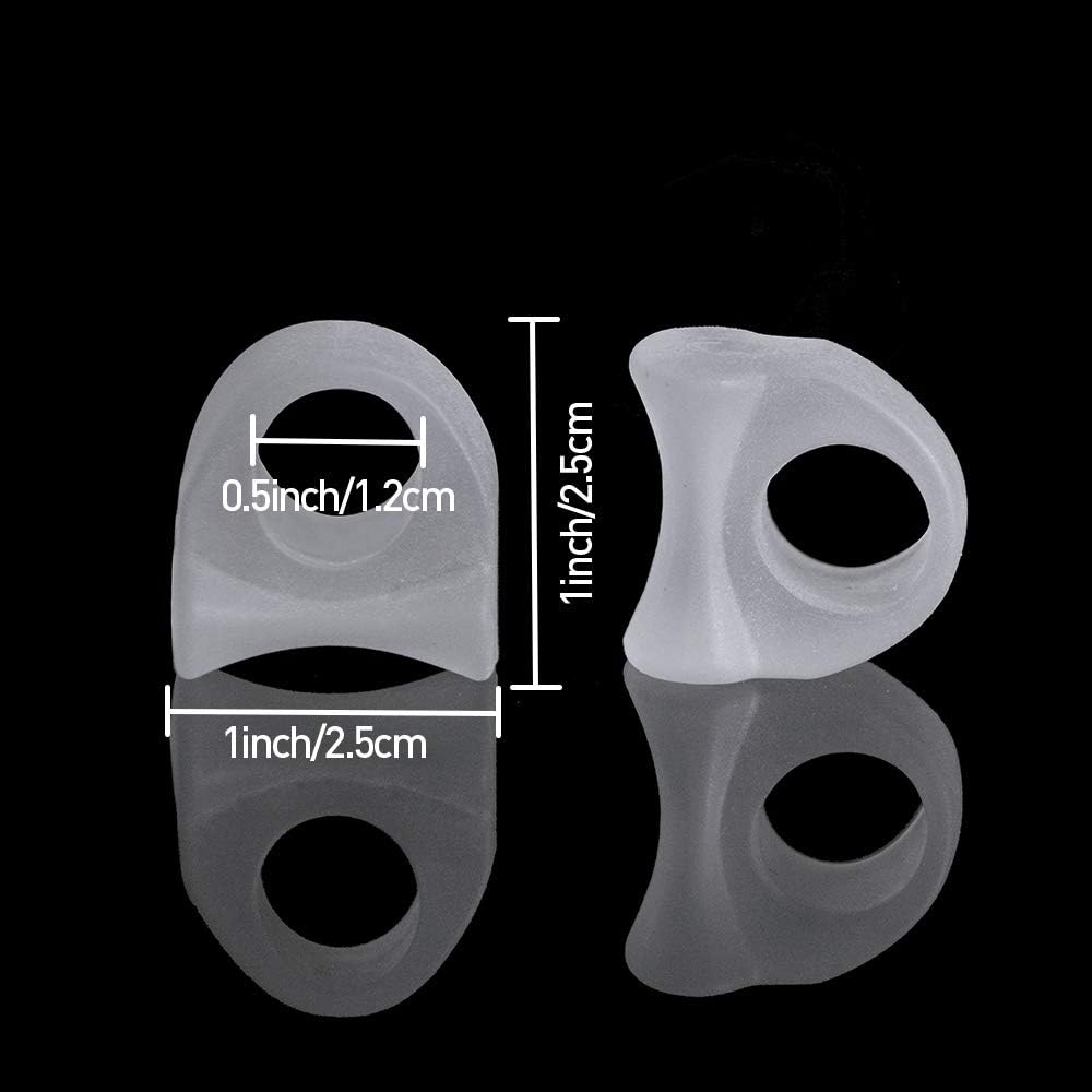 Welnove - 10 Pack Toe Separators Gel Toe Spacers Bunion Corrector（1st/2nd Toe) and Spreader for Bunions, Overlapping Toes and Drift Pain Relief Pads - Clear