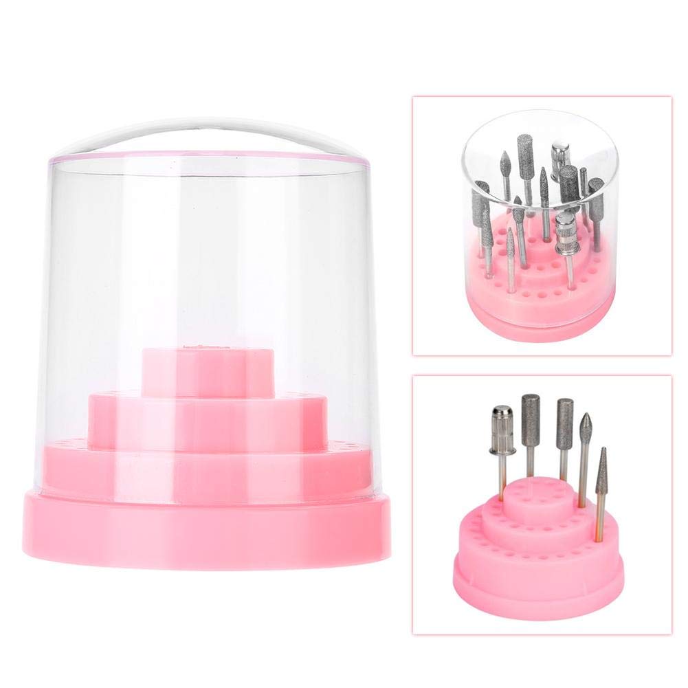 Sonew 48 Holes Nail Drill Holder Professional Nail Art Plastic Drill Stand for Nail Art Drill Bit Organizer Box Holder()