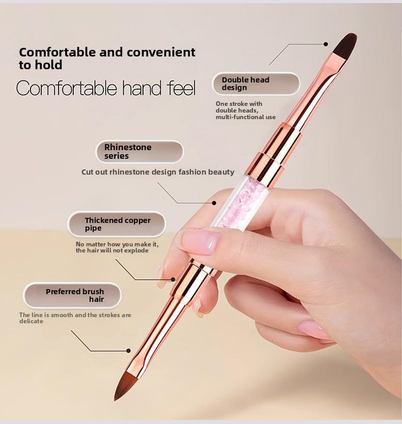 6pcs Double-Ended Nail Art Brushes Set - Professional Nail Design Tools for Acrylic & Gel Nails Gel Polish Art Nail Nail Dotting Brush Pen nail liner brush nail stamping kit
