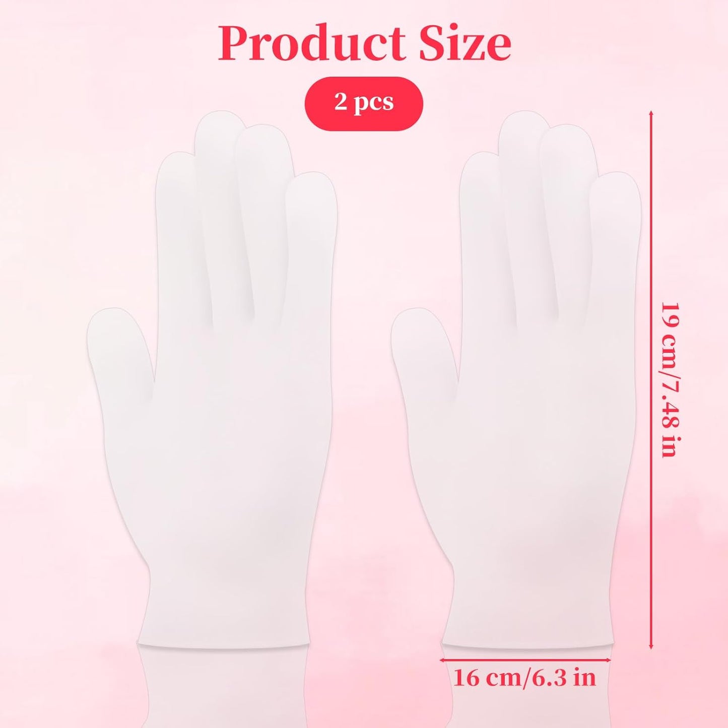 1Pair White Silicone Moisturizing Gloves, Hand Care Silicone Gloves for Repairing Dry Hand, Anti Slip Aloe Lotion Gloves, Reusable Hand Mask Moisturizing Glove Calluses
