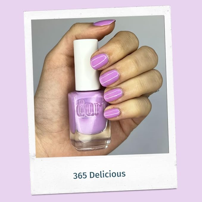 duri Nail Polish, 365 Delicious, Lilac Mauve Pink French Manicure, Sheer Coverage, Glossy Finish, 45 Fl Oz