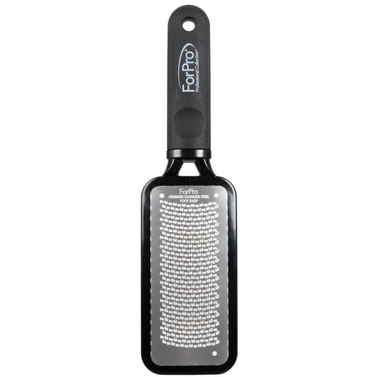 ForPro Professional Collection Premium Stainless Steel Foot Rasp, Colossal Foot File & Callus Remover, Instantly Removes Calluses & Smooths Cracked Heels, 10.75" L x 2.75" W, Black