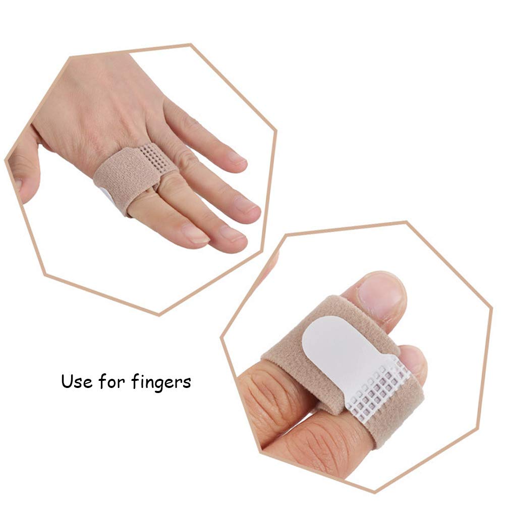 Broken Toe Wraps 8 Pack (Medium Size), Middle Toes Fabric Toe Splint Cushioned Bandages Finger Protectors Straightener Hammertoe Separators