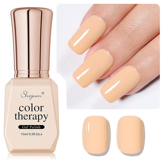 Gel Nail Polish, 15ml Wheat Color Soak Off UV LED Nail Gel Polish Nail Art Starter Manicure Salon DIY at Home, 0.51OZ