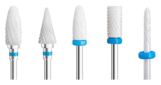 WWJN 5Pc Ceramic Nail Art Drill Bits Rotary Cutter Clean Apparatus for Manicure Nail Milling Machine Accessories Removal Nail Gel Tool