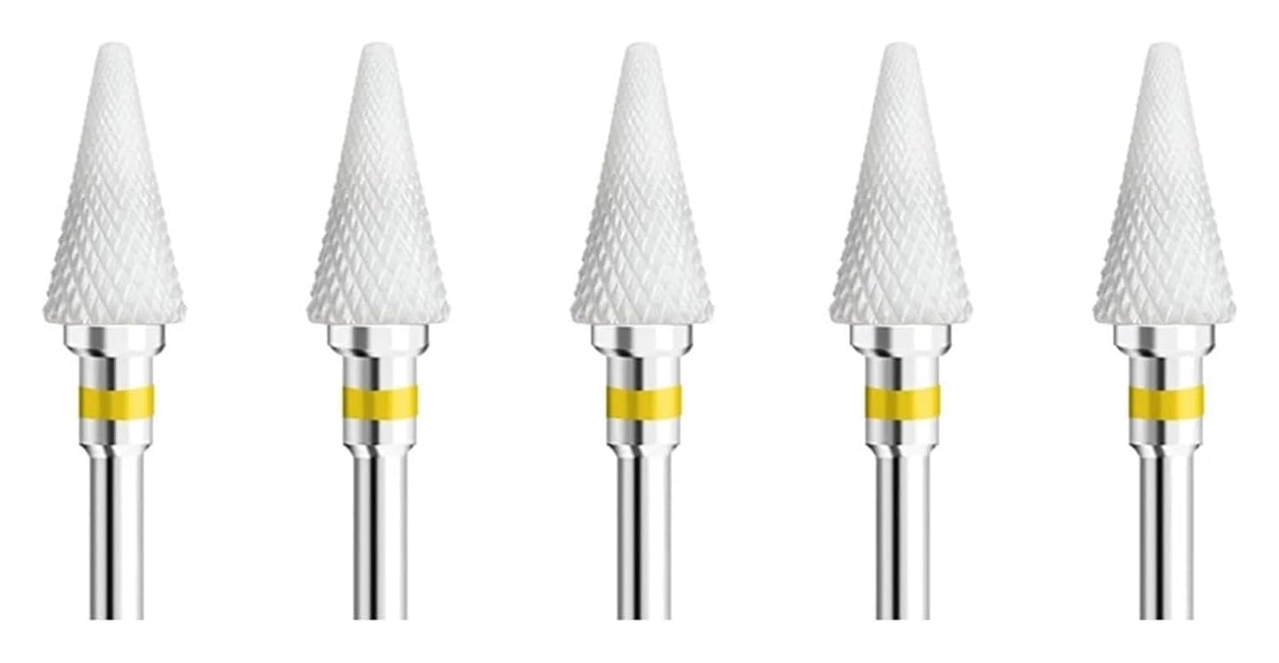 WWJN 5Pc Ceramic Nail Art Drill Bits Rotary Cutter Clean Apparatus for Manicure Nail Milling Machine Accessories Removal Nail Gel Tool