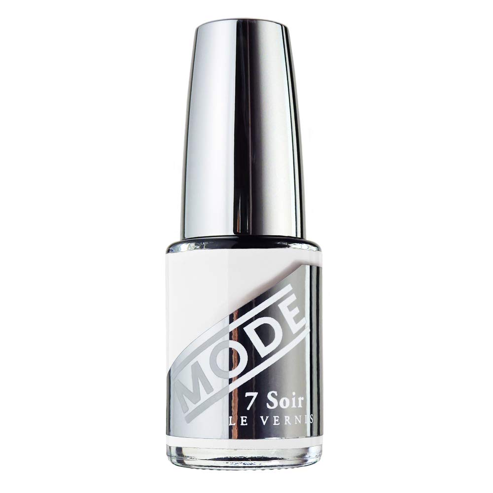 MODE Bright Opaque White Nail Polish Long Lasting Nail Lacquer Color, Chip Resistant Strengthening Manicure Protection, Cruelty Free, Made in NY, 7 Soir Le Vernis
