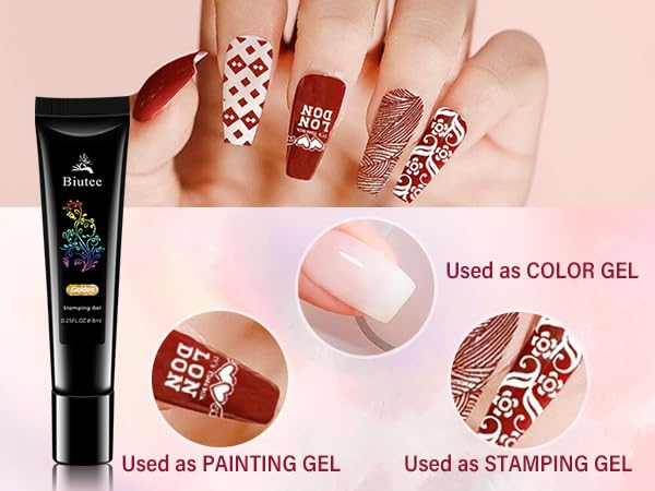 Biutee Nail Stamper Kit 12Pcs Nail Stamping Plate 8Pcs Stamping Gel Polish Nail Stamping Kit with Silicone Stamper Scraper Storage Bag Lace Plaid Stamp Template Halloween Christmas Gift for Women