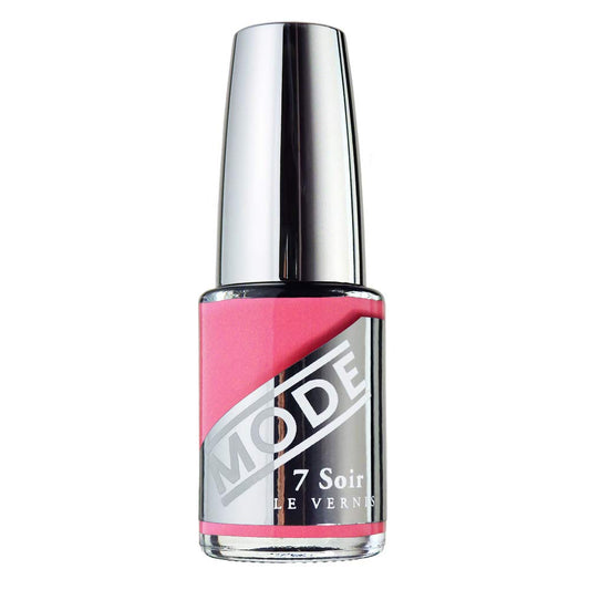 MODE Flamingo Pink Peach Melon Nail Polish Long Lasting Nail Lacquer Color, Chip Resistant Strength, Nourishing Manicure Protection, Cruelty Free, Made in NY USA, 7 Soir Le Vernis, Yowza
