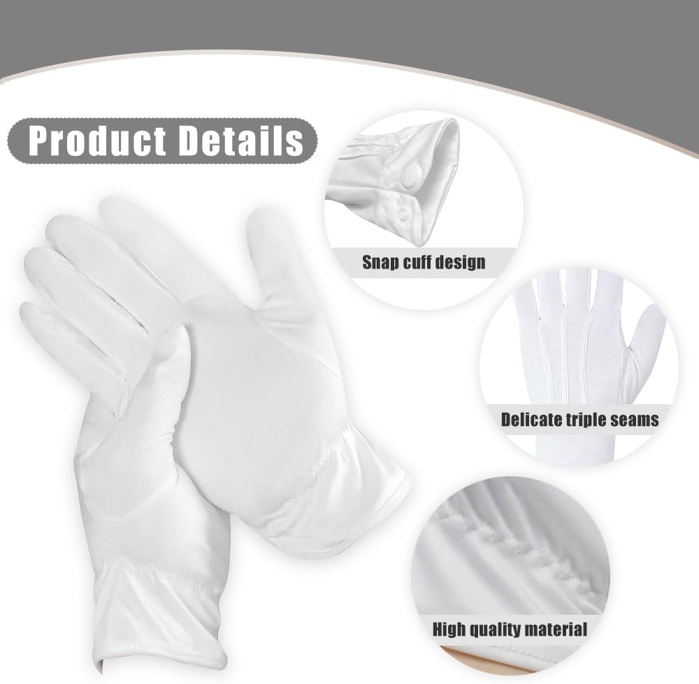 White Cotton Gloves,Cotton Gloves for Dry Hands Sleeping,White Cotton Gloves Women,White Gloves Costume,Cotton Gloves for Sleeping,Moisturizing Gloves Overnight,White Marching Band Gloves