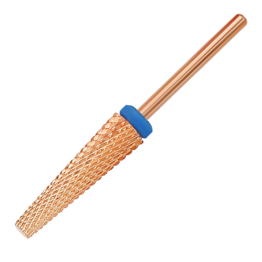 Super Long 5 in 1 Nail Drill Bits, Professional 3/32'' Carbide Tungsten Two Way Rotary Nail Cleaner Nail Bits, Suitable for Manicure Pedicure Cuticle Gel Polishing Acrylic Nails (Rose Gold, Medium-M)