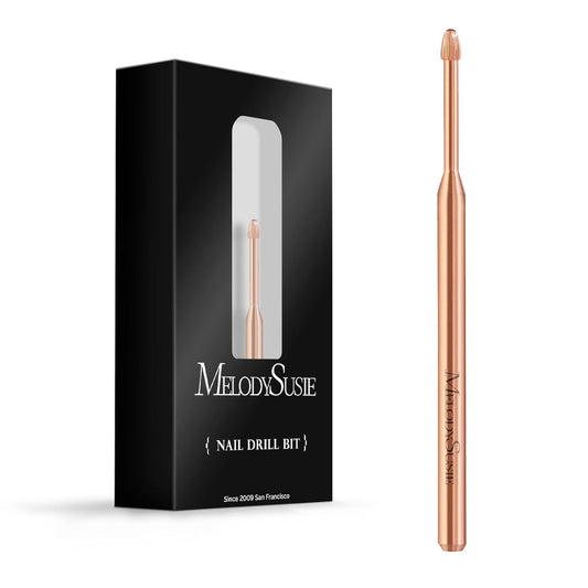 MelodySusie Cuticle Clean Nail Drill Bit 3/32'', Professional Safety Carbide Under Nail Cleaner Nail Bit for Cuticle Dead Skin Nail Prepare, Two Way Rotate, Nail Salon Supply(Rose Gold, Medium)