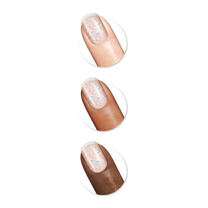 Sally Hansen Insta-Dri Nail Polish | Quick Dry, Long Lasting, Streak-Free Shine | Sheer, Shimmer | 104 Twinkle, Twinkle | White Glitter Nail Color