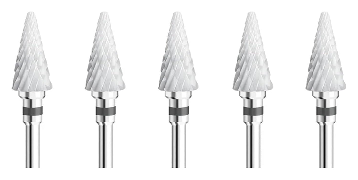 WWJN 5Pc Ceramic Nail Art Drill Bits Rotary Cutter Clean Apparatus for Manicure Nail Milling Machine Accessories Removal Nail Gel Tool