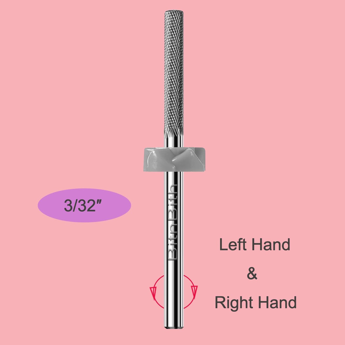 Nail Drill Bit Professional Safety Carbide Nature Nail Buffer Drill Bit 3/32” Cuticle Dead Skin Remover,Nail Prepare Bit Nail Bed File Manicure Two Way Rotate for Home Salon,3XF-Flat