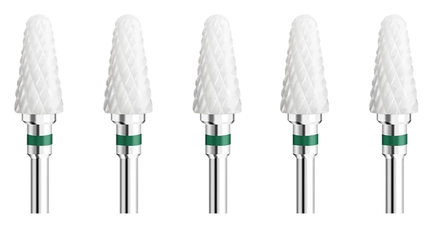 WWJN 5Pc Ceramic Nail Art Drill Bits Rotary Cutter Clean Apparatus for Manicure Nail Milling Machine Accessories Removal Nail Gel Tool