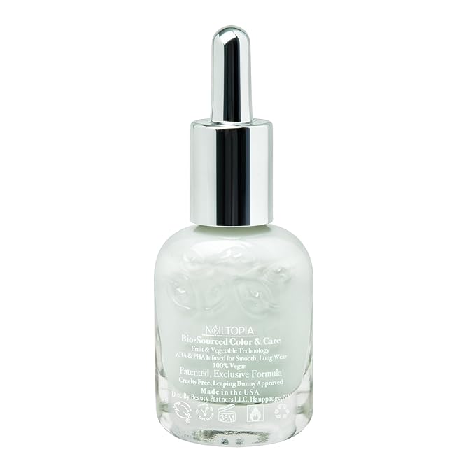 Nailtopia - Plant-Based Chip Free Nail Lacquer - Non Toxic, Bio-Sourced, Long-Lasting, Strengthening Polish - Morning Fog (Pastel Grey) - 0.41oz