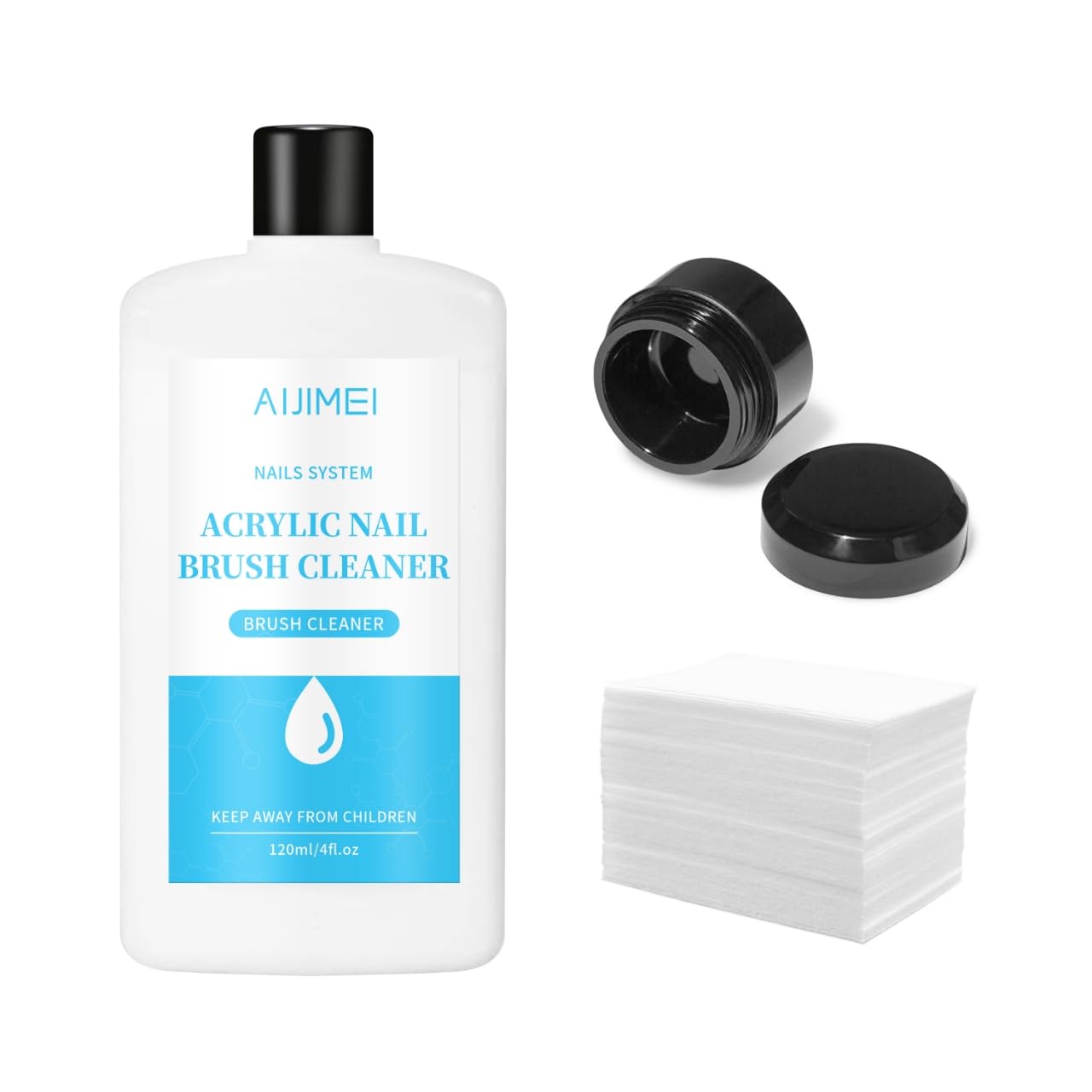 AIJIMEI Nail Brush Cleaner 120ml Acrylic Brush Cleaner Efficient Nail Cleaner for Acrylic Nails Professional Brush Cleaner for acrylic Clean and Maintain Your Nail Brushes with Cleaning Solution