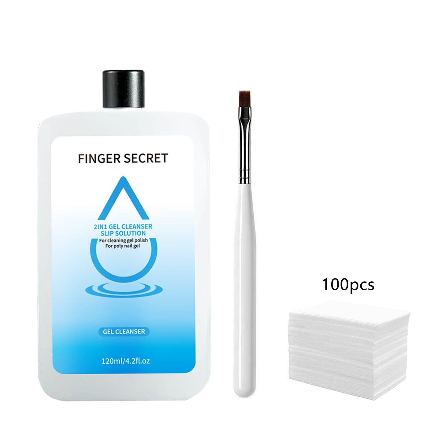 2in1 Slip Solution For Poly Nail Gel - 120ml Professional Gel Cleaner Keep Your Nails Clean and Tidy Ideal for Nail Art Design in Home or Salon