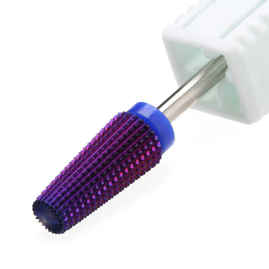 5 in 1 Nail Drill Bits,Tungsten Carbide Drill Bit, Cuticle Drill Bits Nail Bits for Nail Drill 3/32 Inch for Nail Bit Manicure Pedicure (M, Purple)