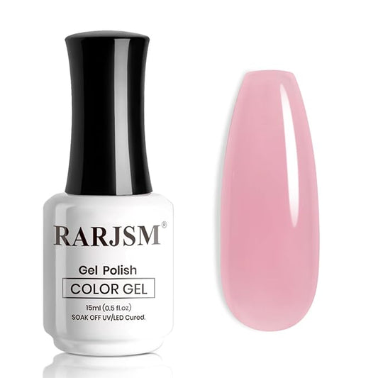 RARJSM Nude Jelly Gel Nail Polish Nude Berry Pink Neutral Skin Tone Sheer Gel Polish 1PC 15ml Single Bottle Cream Transparent Pink Nail Gel Polish Soak off UV LED Cured for Home Salon DIY Manicure