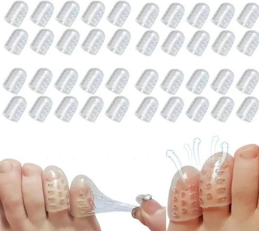 Silicone Anti-Friction Toe Protector, Gel Toe Protectors Breathable Toe Covers, Silicone Little Toe Sleeves Gel Toe Protectors Women with Airflow Orifice Breathable Toe Separators (40pcs)