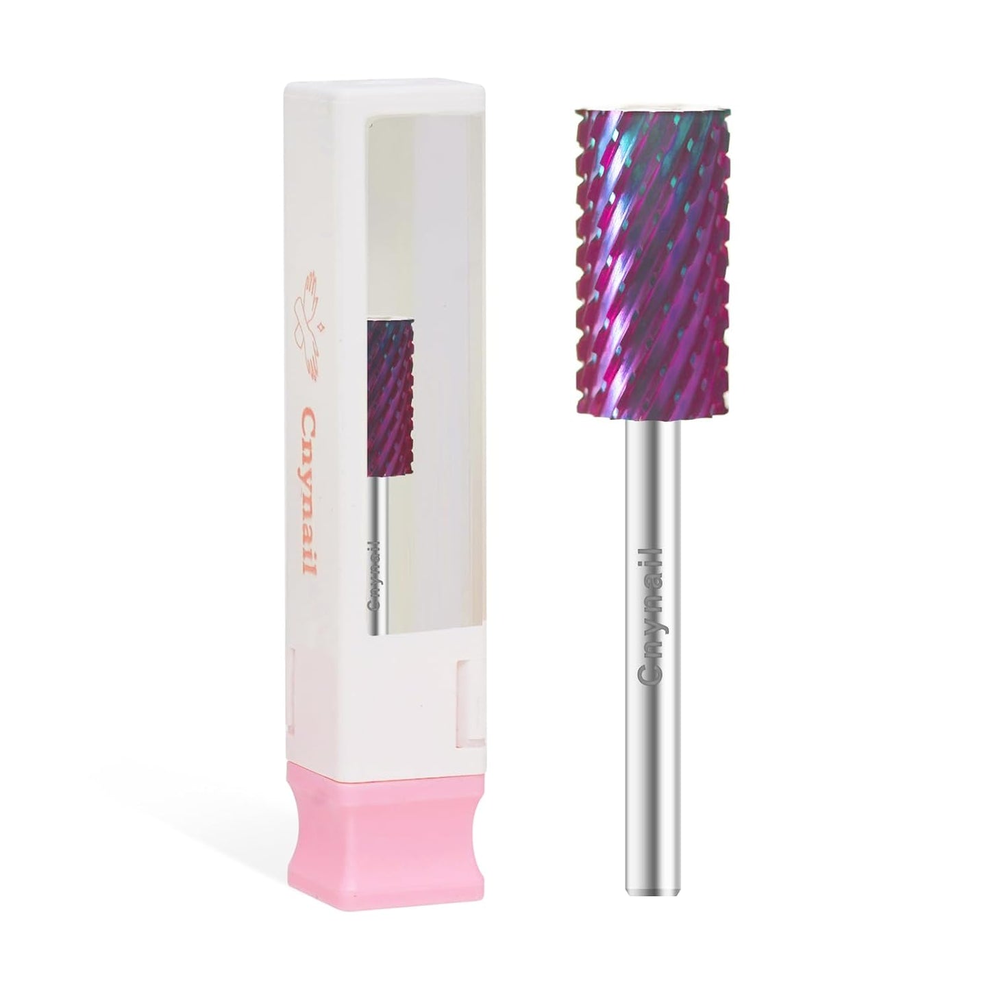 3/32" Large Barrel Bit Tungsten Carbide Nail Drill Bit Safety Bit for Gel & Acrylic Removal, 2- Way Rotating Efile Tip, Salon Electric File Accessory (XXC Girt, Purple)