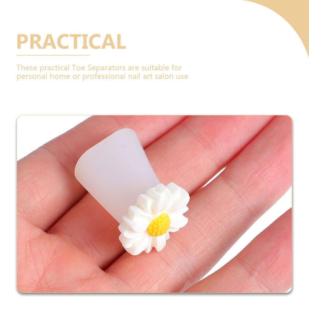 32Pcs Silicone Toe Separators Daisy Toe Separator Daisy Flower Toe Spacers Gel Rubber Toe Stretcher Pedicures for Women Nail Art Pedicure Manicure