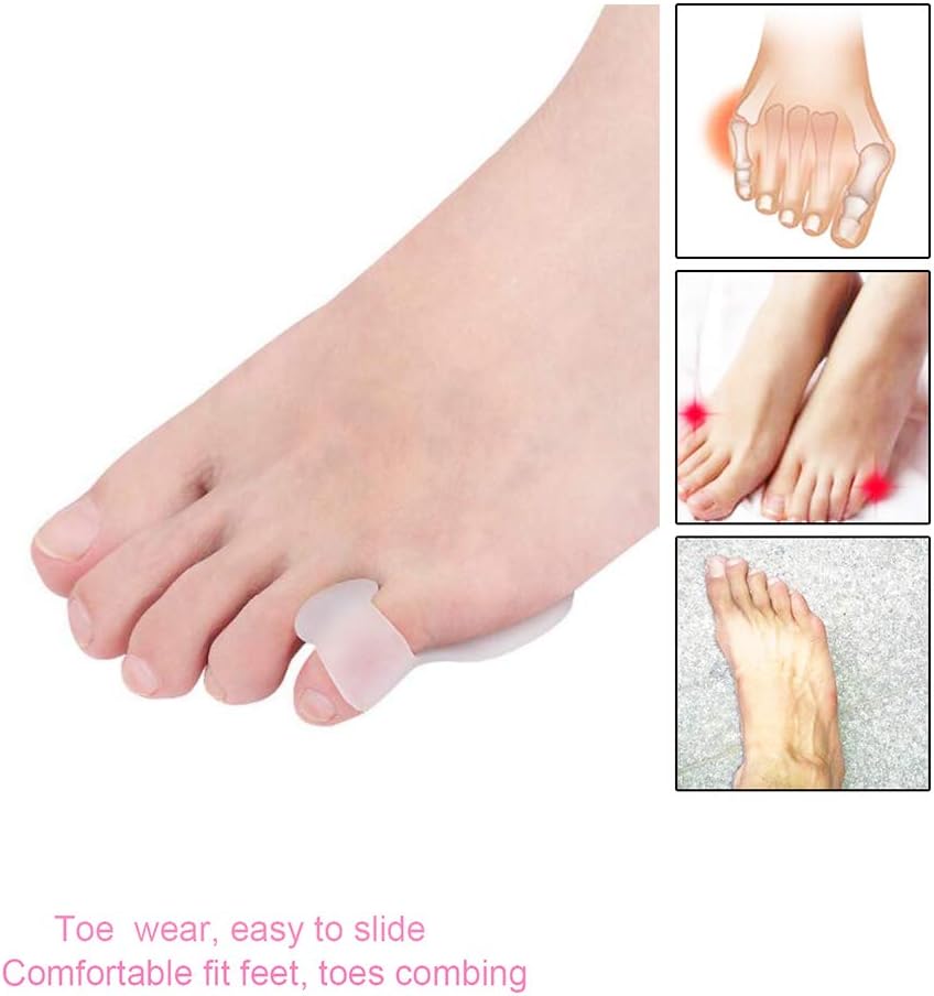 10 Pinky Toe Cushion Splints - Gel Toe Separators & Straightener, Prevent Blisters, Corn, Pain Relief