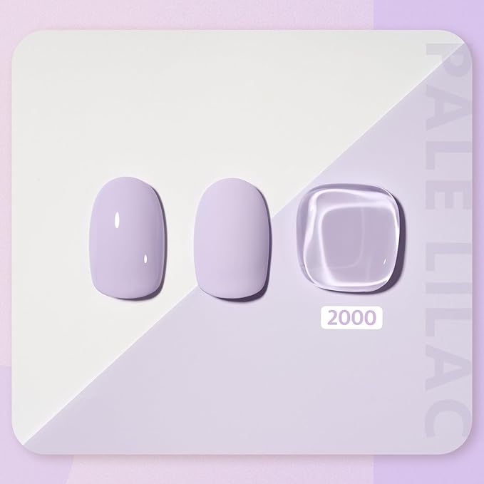 GAOY Pastel Purple Gel Nail Polish, 16ml Soak Off Gel Polish, UV Light Cure for Nail Art DIY Manicure at Home, 2000 Pale Lilac