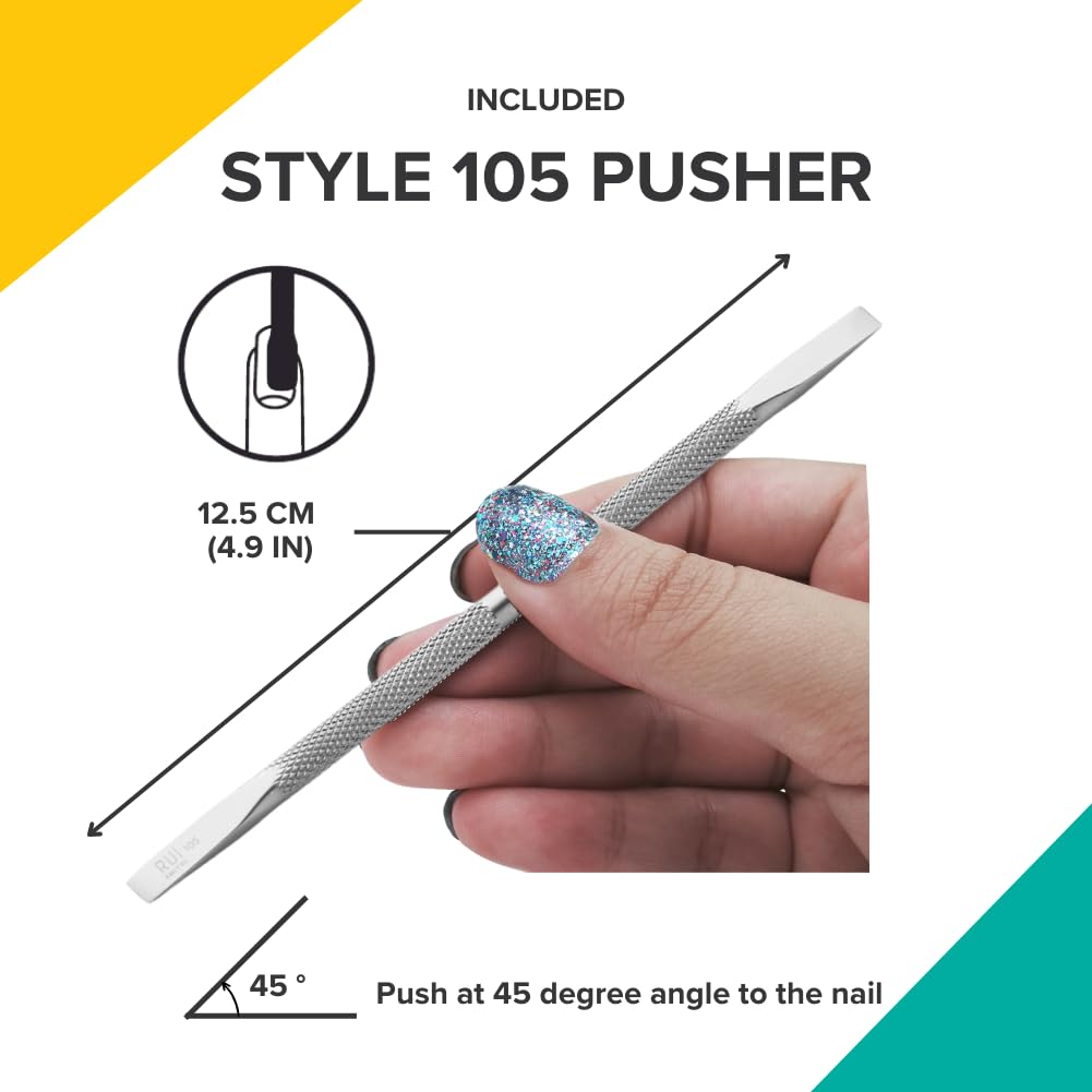 Rui Smiths Pro Stainless Steel 8-Piece Manicure Kit For Home And Salon With Professional Precision Cuticle Nipper And Metal Pusher Style No. 105