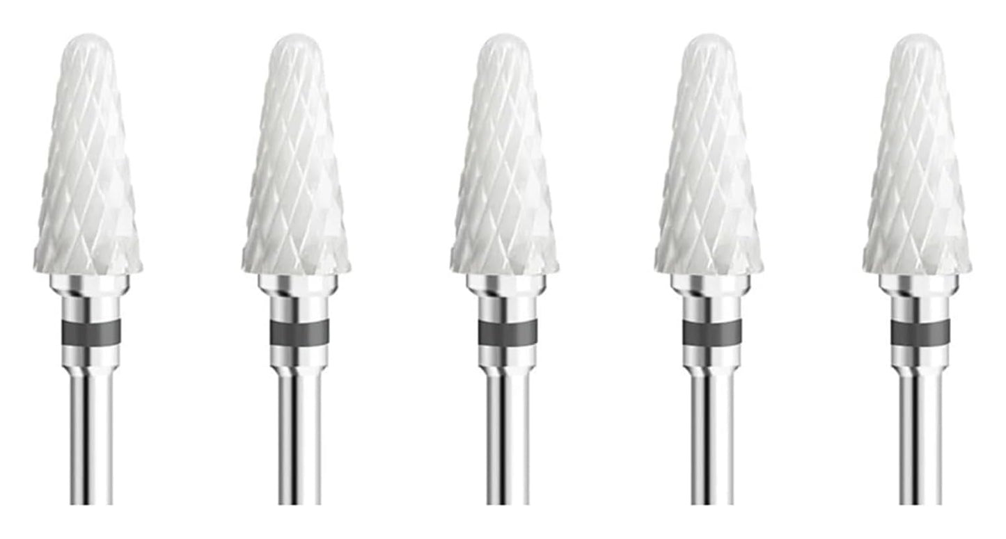WWJN 5Pc Ceramic Nail Art Drill Bits Rotary Cutter Clean Apparatus for Manicure Nail Milling Machine Accessories Removal Nail Gel Tool