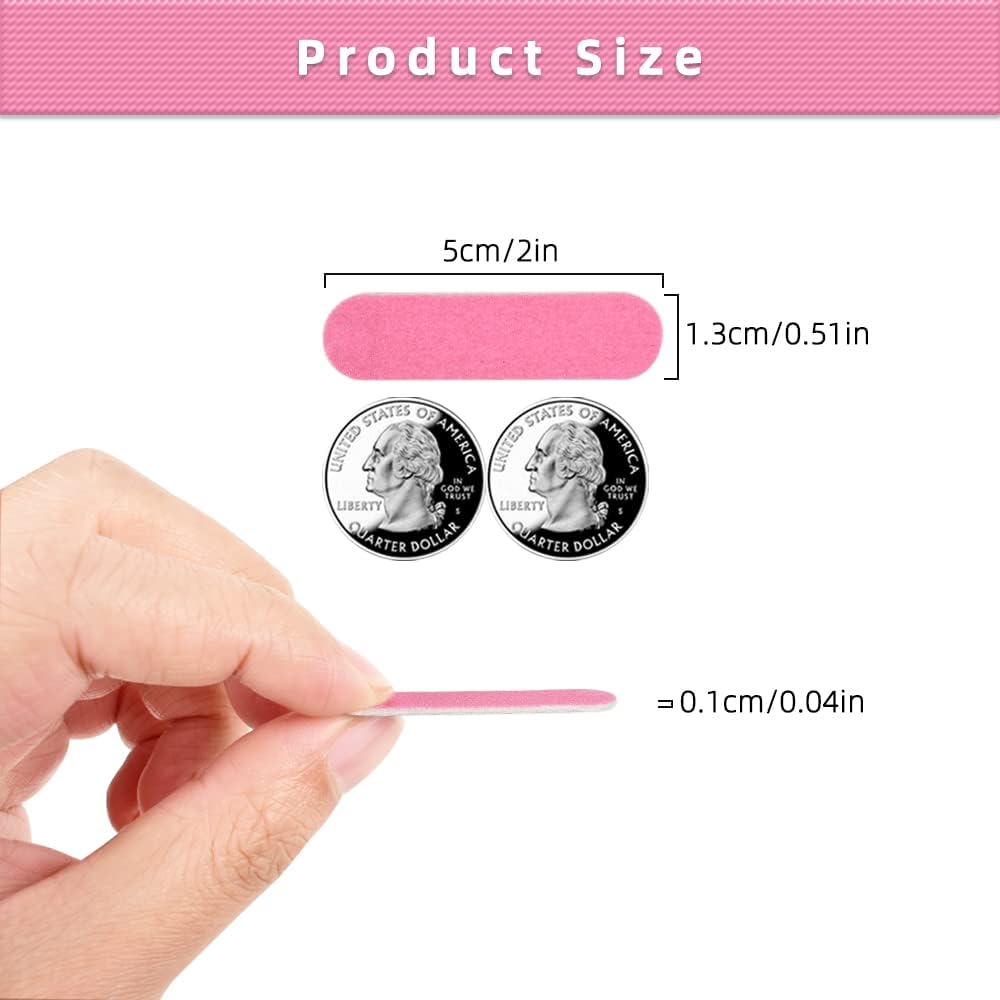 Mini Nail File Bulk 300Pcs (180/240 Grit), Disposable Nail Files Double Sided Emery Boards Home or Professional Manicure Tools(Purple and Pink)