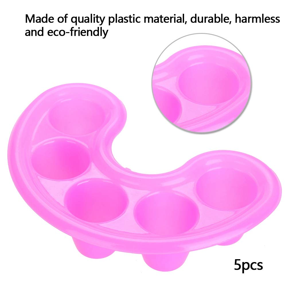 Nail Gel Removal Bowl 5pcs Nail UV Acrylic Gel Removal Bowl Five Holes Soak Off Finger Bowl Dishes Art Polishing Remover Manicure Spa Tool Nail Art Kit