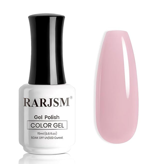 RARJSM Nude Gray Blush Pink Gel Nail Polish Neutral Skin Tone Sheer Jelly Gelpolish 1PC 15ml Single Bottle Creamy Transparent Natural Nudegel Polish Soak off Cured for Home Salon French Manicure