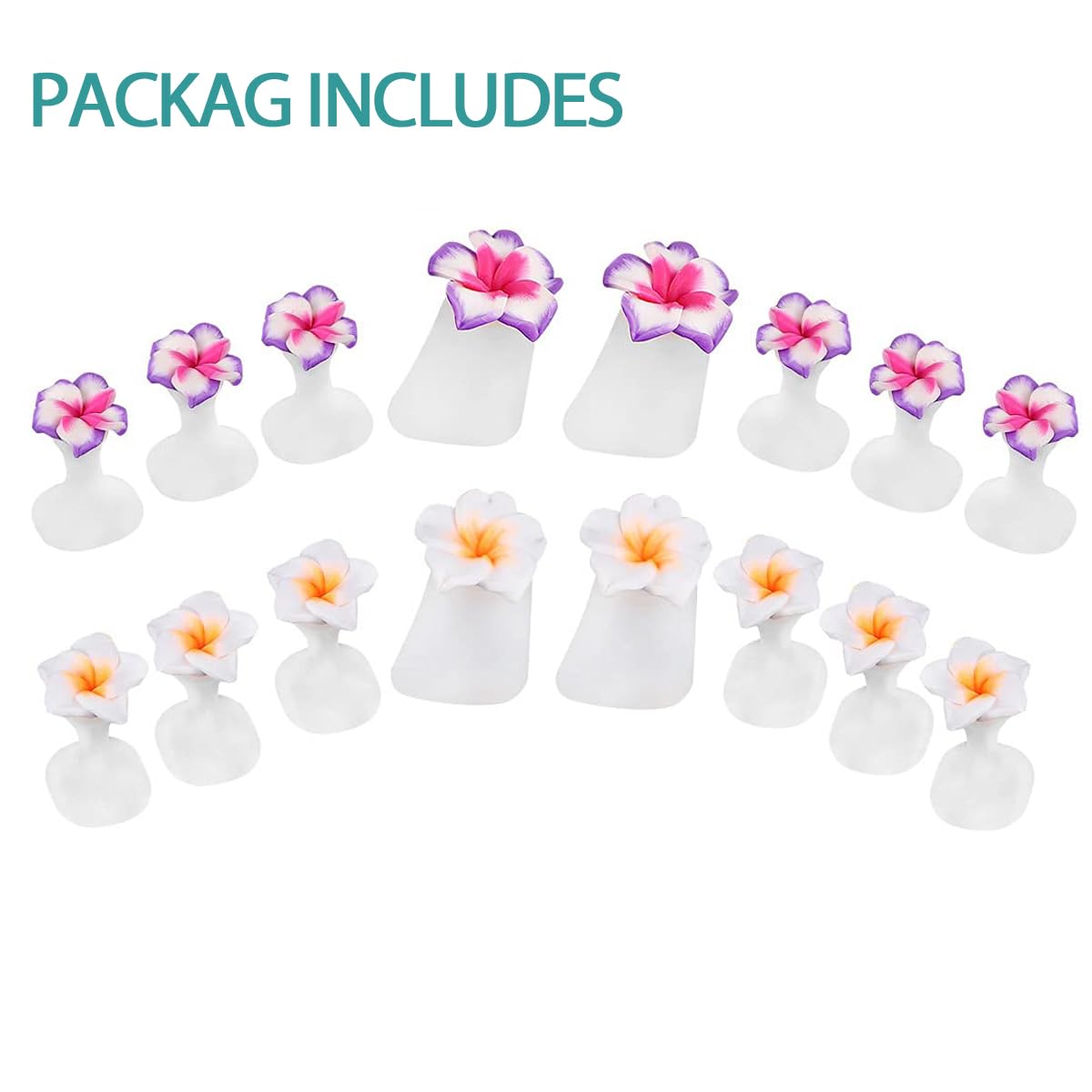 16pcs Flower Toe Separator, Toe Nail Separators, Toes Dividers Pedicures Nail Art Tools(8pcs White Flower+8pcs Purple Flower)