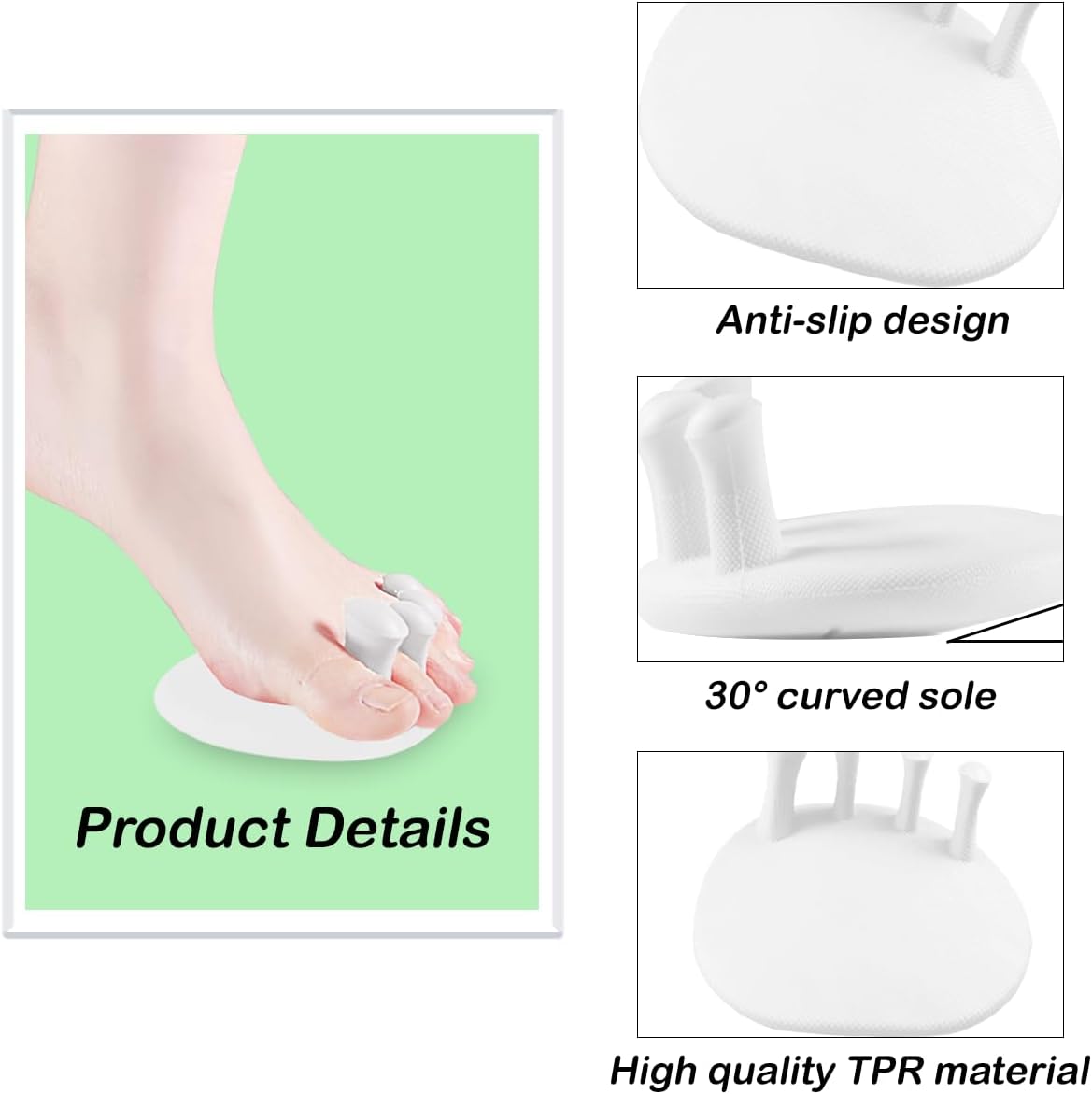 Toe Separators for Overlapping Toes Women,White Calf Trainer Toe Separators for Women,Multifunctional Bunion Corrector Thin Leg Exerciser,Suitable for Having Plantar Fasciitis,Bunions,Other Foot Pain