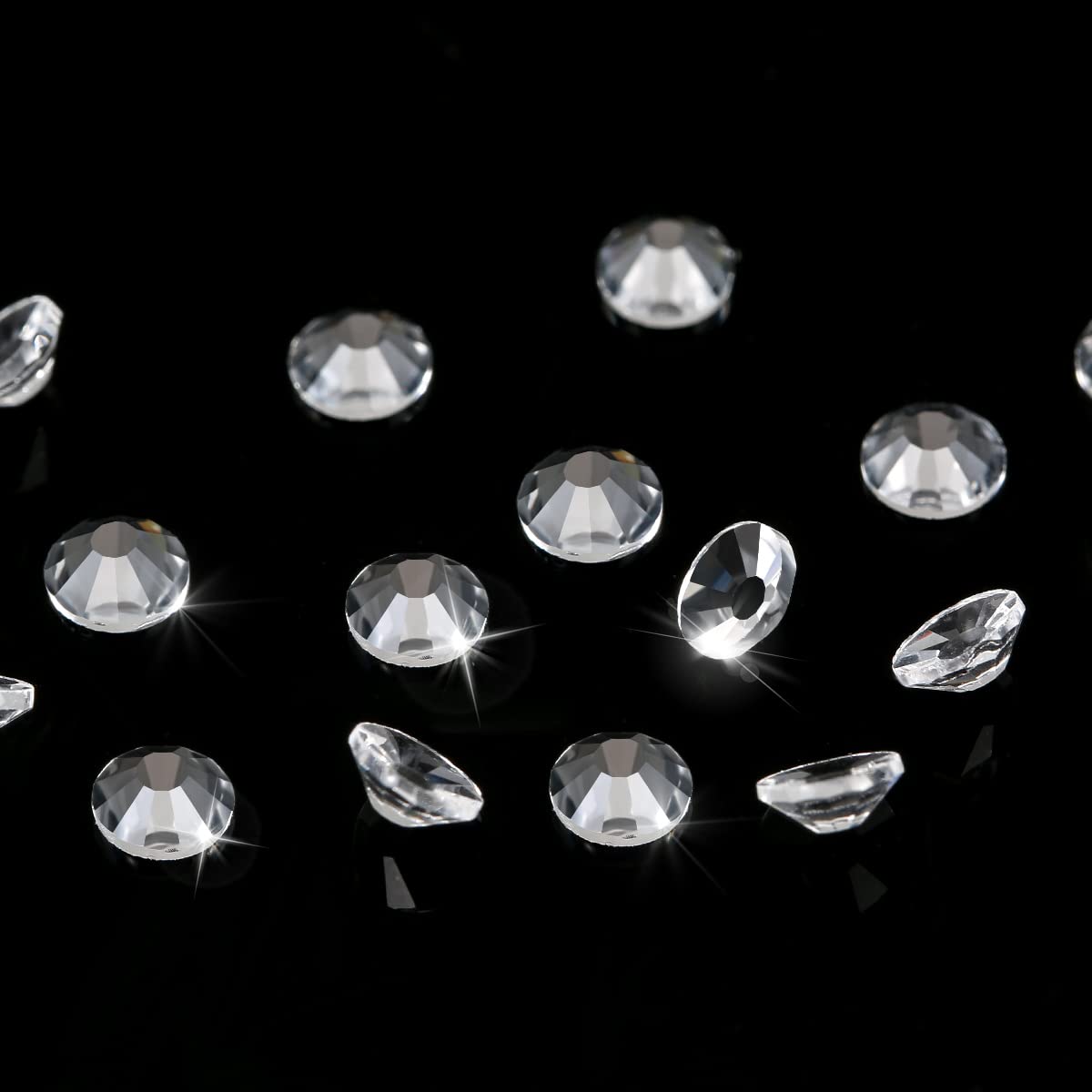 Novani Rhinestones Glass Rhinestones for Crafts Nail Gems Clear Stones Jewels Round Gemstones Non-Hotfix Crystal,SS30,288 Pieces,Transparent
