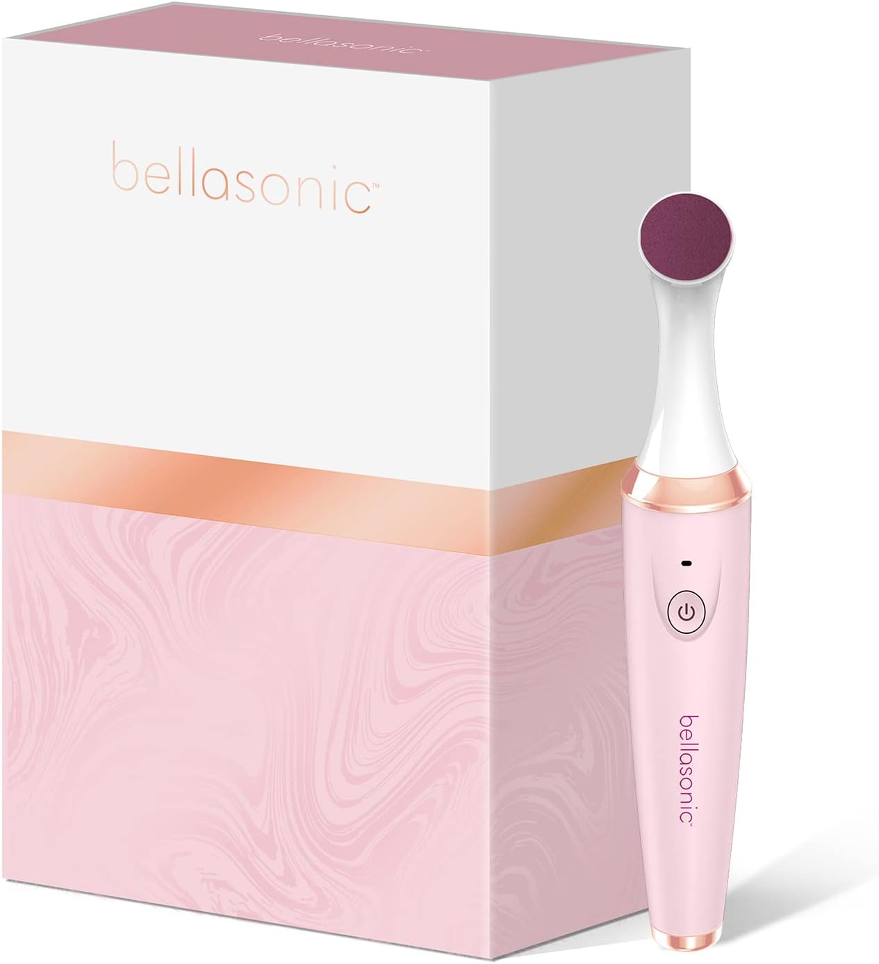 BELLASONIC 4-in-1 Rechargeable Electric Nail File Set with Travel Pouch – Unique Oscillating Head – Shape, Smooth, Buff & Shine Nails – Remove Cuticles & Calluses (Pink/Pink Metallic)