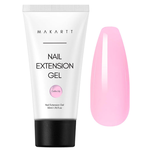 Makartt Poly Nail Gel-50ML Soft Pink Color, Strong Builder for Extension Overlay Strengthener 3D Diy, Long-lasting for Nails French Manicures Home Salon-Calla Lily