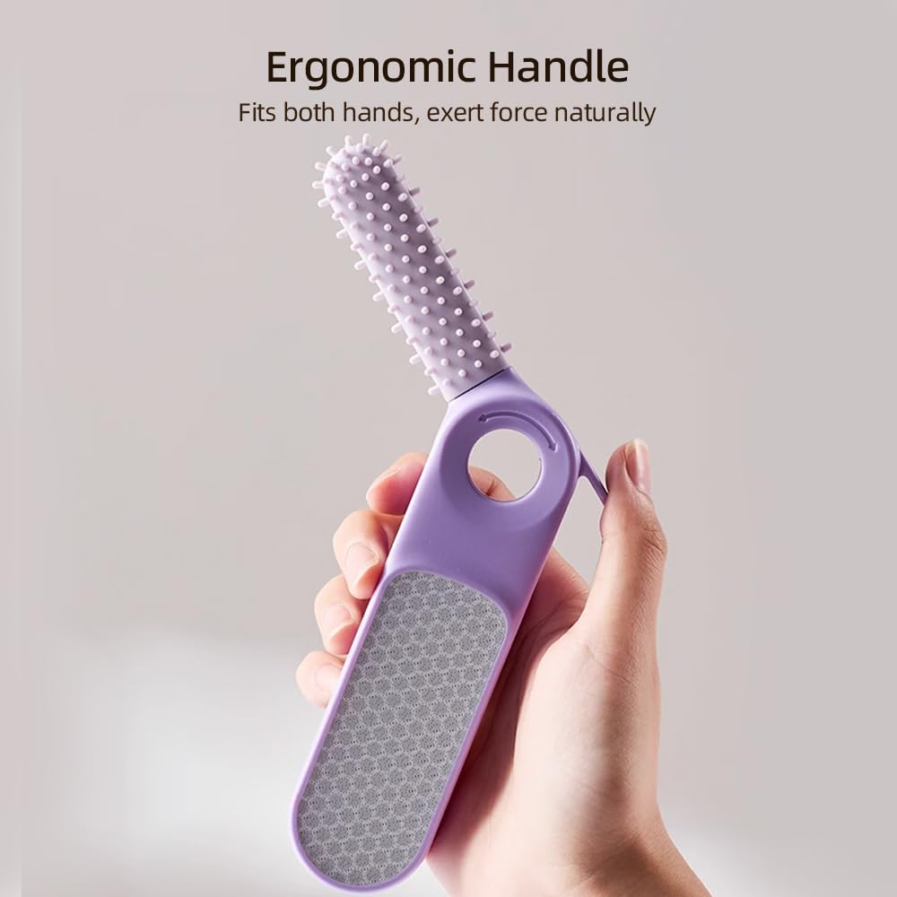 2 in 1 Foot File Callus Remover, Foot Scrubber, Multi Purpose 2 in 1 Feet Pedicure Tool with Toe Cleaning Brush, for Home Foot Care