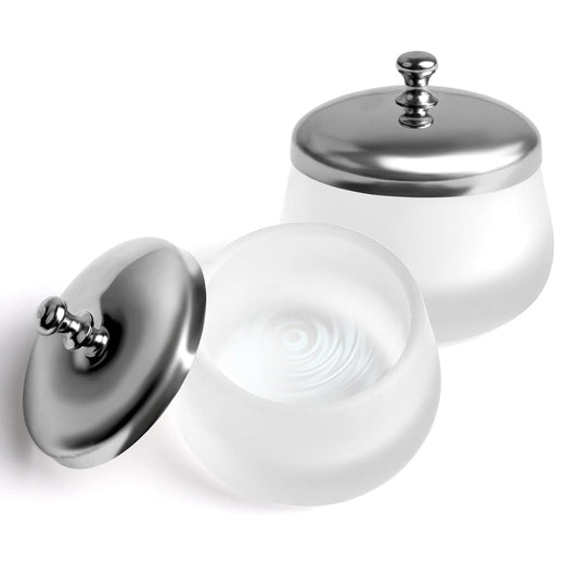 TOROKOM 2Pcs Dappen Dish Glass Monomer Dish with Lid for Acrylic Nails Cup Containers Holder for Liquid Powder Monomer Damping Dish（Matte）