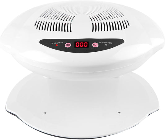 Air Nail Dryer, 2 in 1 400W Cool Warm Nail Air Blow Fan Nail Drying Machine Automatic Sensor Nail Polish Dryer Nail Art Manicure Tool for Salons or Home Use White