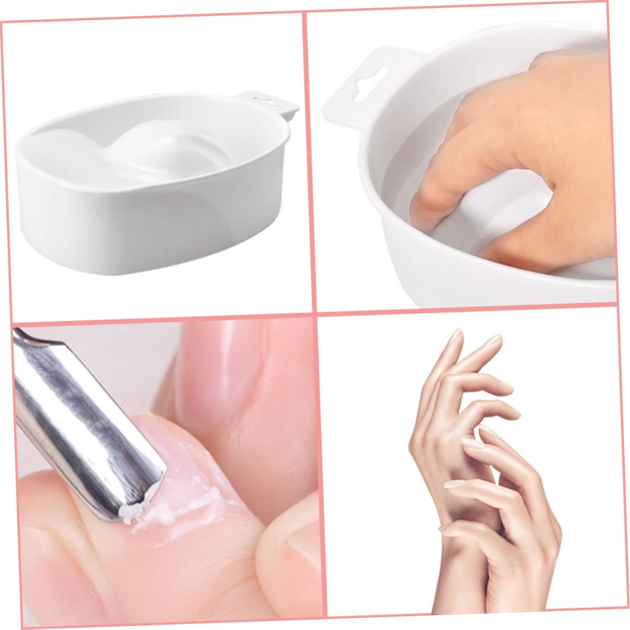 1Pc White Nail Care Soaking Bowl Rectangular Manicure Soak Tray for Nail Polish Removal Nail Art Bowl for Home and Salon Use Essential Manicure Tool