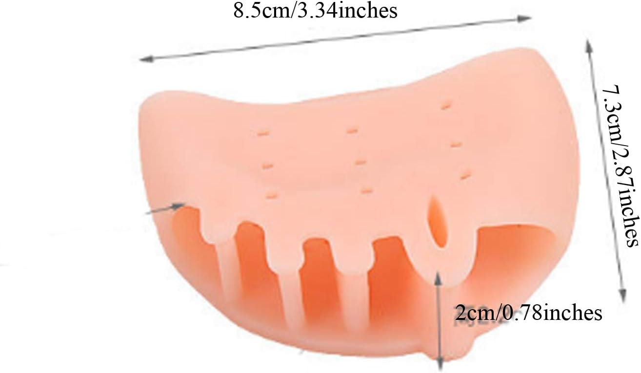 1Pair Toe Separators Ball of Foot Cushion, Metatarsal Pads for Women, Silicone Forefoot Cushions Great for Mortons Neuroma, Blisters, Forefoot Pain, Diabetic Feet, Non-Slip Wear-Resisting